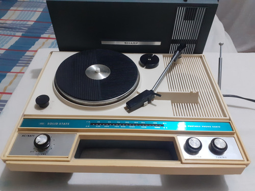 Antigo Toca Discos Maleta Rádio Am E Fm Sharp Rp-661 Lindo 