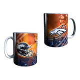 Taza Broncos De Denver. Nfl. Casco. Estadio