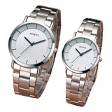 Duo Pareja Relojes Difful Elegantes Acero Inoxidable