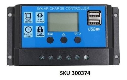 Controlador Regulador Carga Panel Solar 20a 12v/24v Lcd W01