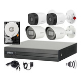 Kit  4 Camaras Bullet 2mp  2 Audio Dvr 1080p Lite  Dahua 1tb