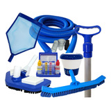 Kit Limpeza Para Piscina Esfregao Aspirador Clorador Cabo