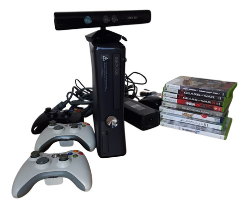 Microsoft Xbox 360 Slim 4gb + Kinet + 3 Controles + Juegos O