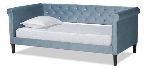 Baxton Studio Sofá Cama Cora, Individual, Azul Claro