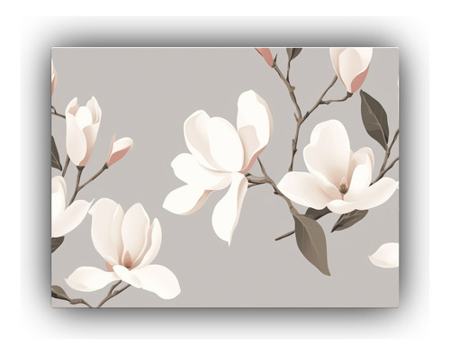 Lienzo De Tela Finas Lineas Magnolia Para Comedor 50x40cm