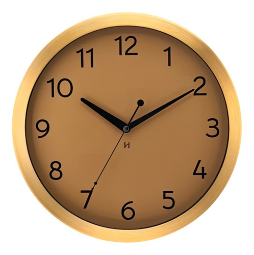 Relógio Parede Herweg Alumínio Escovado 30,5cm 6735 029 Gold