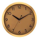 Relógio Parede Herweg Alumínio Escovado 30,5cm 6735 029 Gold