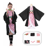 Conjunto Cosplay De Kamado Nezuko Disfraz Anime Adultos Niño