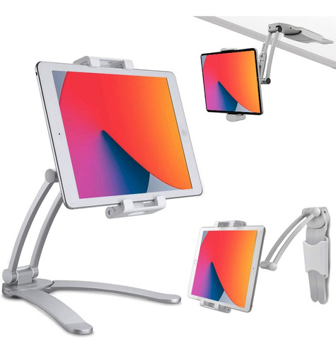 Soporte Tablet Celular Pared Muro Escritorio Aluminio Nw-m10