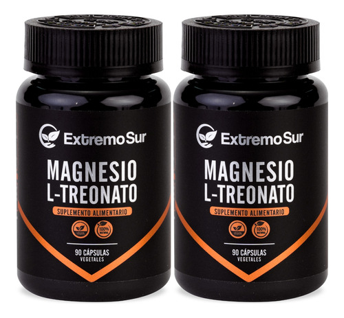 Pack 2 L-treonato De Magnesio 500mg 90 Cápsulas 100%natural