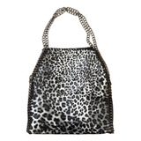 Bolsa Tote/ombro Alça Correntes/alça Adicional Animal Print