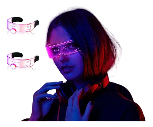 7 Colores Lentes Led Fiesta Gafas Cyberpunk Led Luminosa 2pz