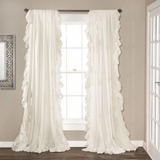 Reyna White Window Panel Curtain Set For Living  Dining...