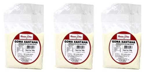 Kit C/3 Goma Xantana Espessante Estabilizante Nossa Cria100g