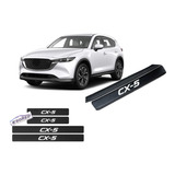 Protector Pisapuertas Mazda Cx5 Vinilo Fibra De Carbono 