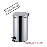 Lixeira 20 Litros Inox Pedal Cesto Lixo Escritorio Cozinha 