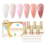 Conaumy Juego De Esmaltes De Unas De Gel, 6 Colores Trasluci