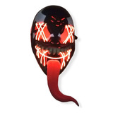 Máscara Careta De Venom Luces Led Halloween Color Negro Var