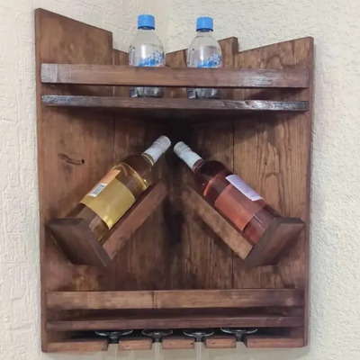 Mini Bar Esquinero Flotante De Pino! | Meses sin interés