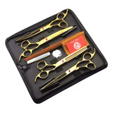 Kit Tijeras Profesionales Estilista Barbero 7 Pulgadas Envio