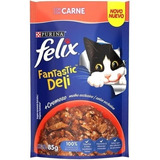 Sachê Para Gatos Purina Felix Fantastic Deli Carne 85g