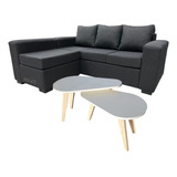 Sillon Sofa Esquinero + Combo Mesa Ratona Nordica