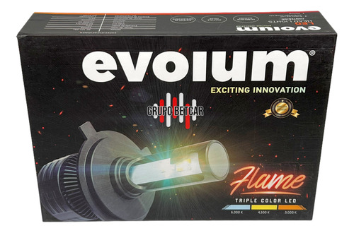 Kit Focos Led Evolum Flame Auto Tricolor 14,000lm Hiperled