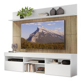Rack Com Painel Tv 65 Multimóveis Madri Fg3365 Bco/rustic
