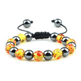 Pulsera Cuarzo Hematita - Bola Dragon Tejida + Estuche