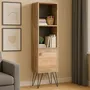 Biblioteca Estantería Melamina Diseño Industrial 1 Cuerpo 1 Puerta 3 Estantes Organizador Living Oficina Estudio Modular Columna Atakama Patas Negras LE041 Dielfe | Envío gratis