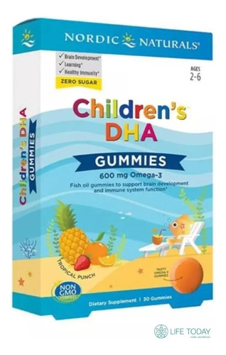 Omega 3 Dha 600mg 30 Goma Gummies Nordic Naturals Eua