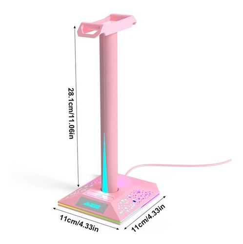 Audífonos Modernos Rgb Touch Pink Para Juegos De Pc Con So