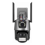 9mp 4k Câmera Wi-fi 3 Lentes Visão Noturna Luz De Polícia