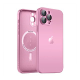 Case Capinha Vidro Rosa Compatível Com iPhone Nano Ag Glass