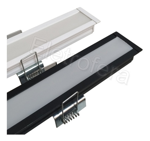 Perfil Embutir Slim P/ Fita Led+difusor Leitoso L2263 2 Mts