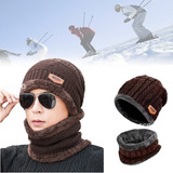 Gorro Invierno Y Bufanda Conjunto Cálida Para Hombre Y Mujer