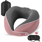 Almohada De Viaje Para Cuello Suave Para Avión O Coche, Rosa