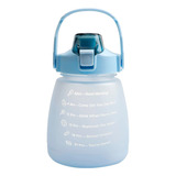 Botella De Agua Deportiva Motivacional 1 Lt Gran Capacidad Color Azul