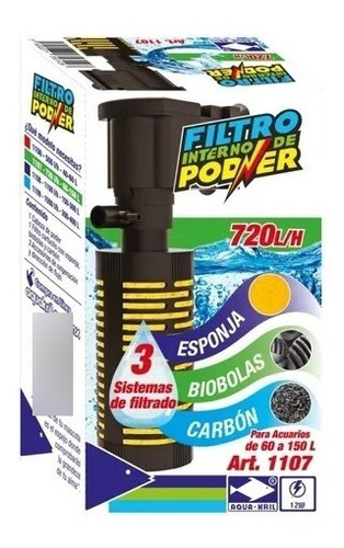 Filtro Poder 720l/h Filtra Oxigena Acuarios 60-150litros 