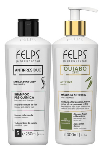 Felps Escova Progressiva De Okra 300ml E Antirresiduo 250ml