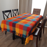 Mantel Mexicano Multicolor Rectangular Para Mesa De 8 Silla