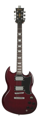 Guitarra Eléctrica Encore Blaster Series E69 Double-cutaway De Tilo Cherry Red Con Diapasón De Palo De Rosa