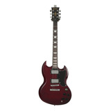 Guitarra Elétrica Encore Blaster Series E69 Double-cutaway De  Tília Cherry Red Com Diapasão De Pau-rosa