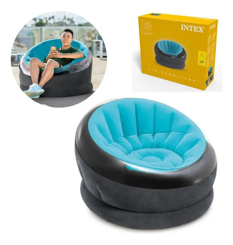 Sofá Hinchable Empire Comfortable Intex, Color Azul