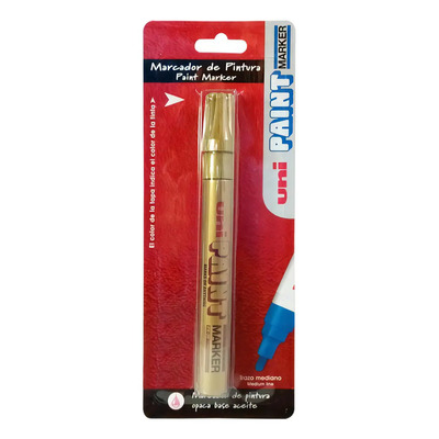 Marcador Permanente Unipaint Px20or1 Oro Tinta A Base De Aceite Punta Redonda