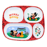 Prato Refeição Infantil 4 Divisórias Melamina Mickey Mouse