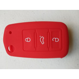 Funda Silicon Llave De Seat 3 Botones En Rojo