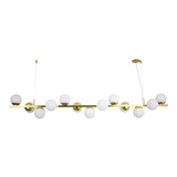 Lustre Pendente Jabuticaba 1,70m Bola Dourado Polido 127/pe