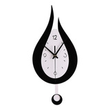 Reloj De Pared De Péndulo Moderno Con Pilas, Color Negro
