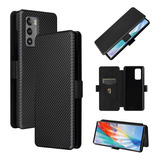 Para LG Wing 5g Con Funda De Textura De Fibra De Carbono Con